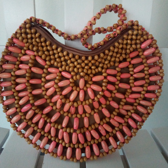 Handbags - BOHO Wood Bead Purse